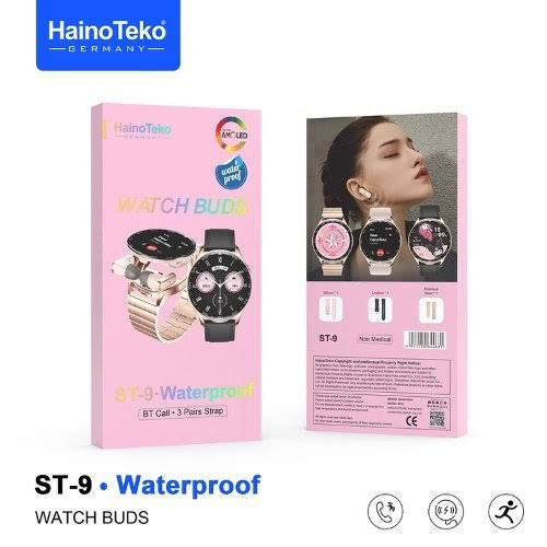 Haino Teko ST-9 Watch Buds ساعة سمارت حريمي بسماعة مدمجة