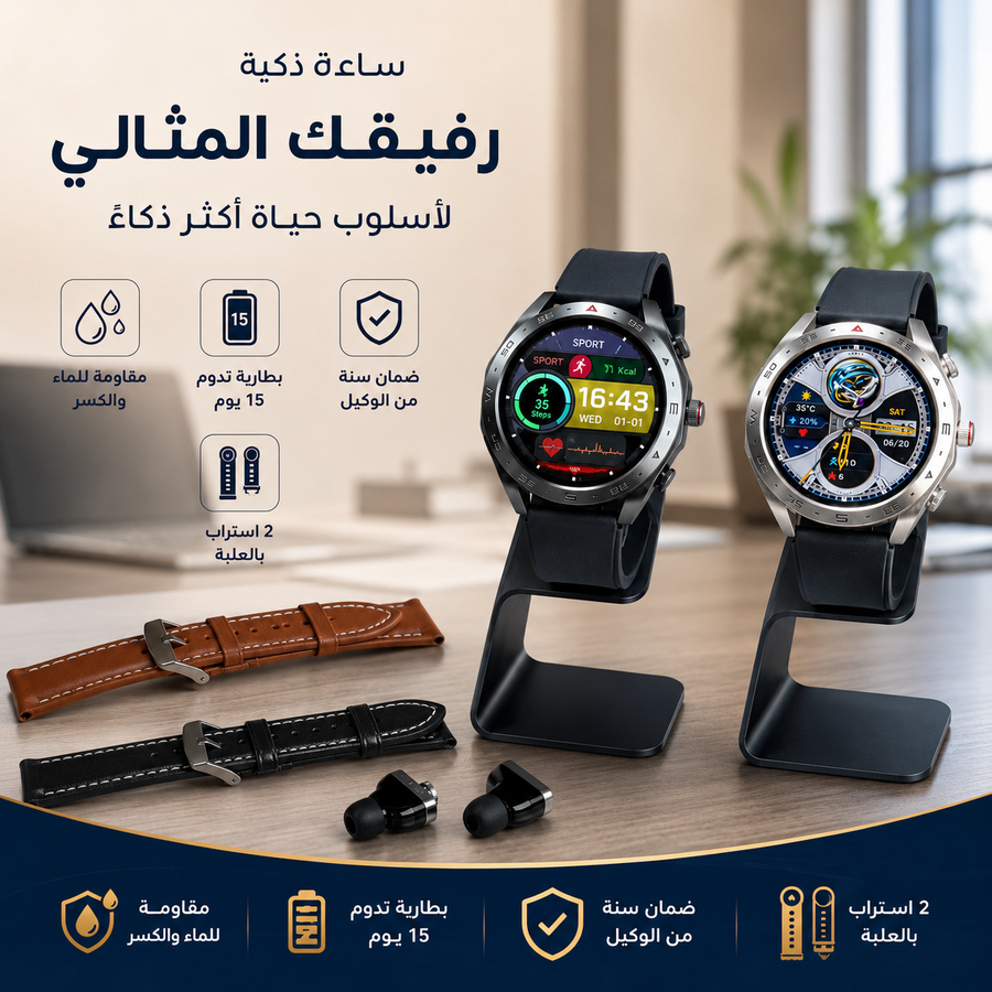 ساعة سمارت Saiga T95 with Built-in Earbuds
