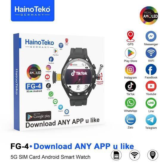 أحدث ساعه موبايل 5G بشريحه وكاميرا امامي وخلفي وذاكره ٦٤ جيجا رام ٤ جيجا  Haino Teko FG-4 ( 5G)
